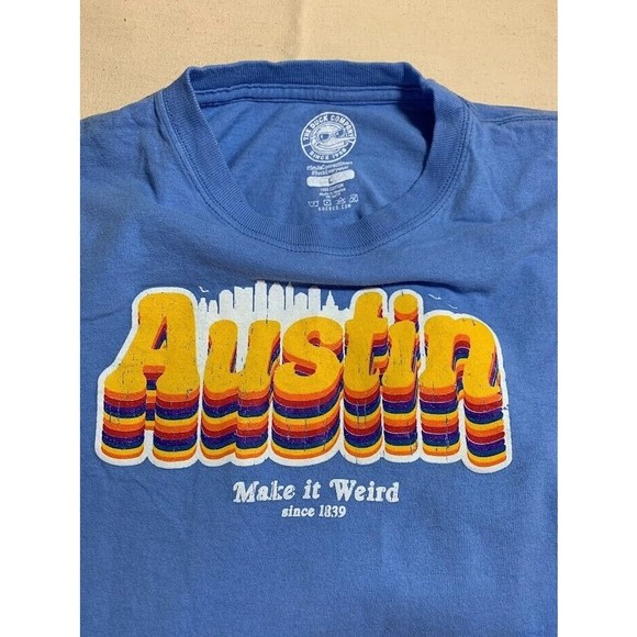 Austin Make It Weird The Duck Company T Shirt Short Sleeve Blue Heather - Picture 3 of 8